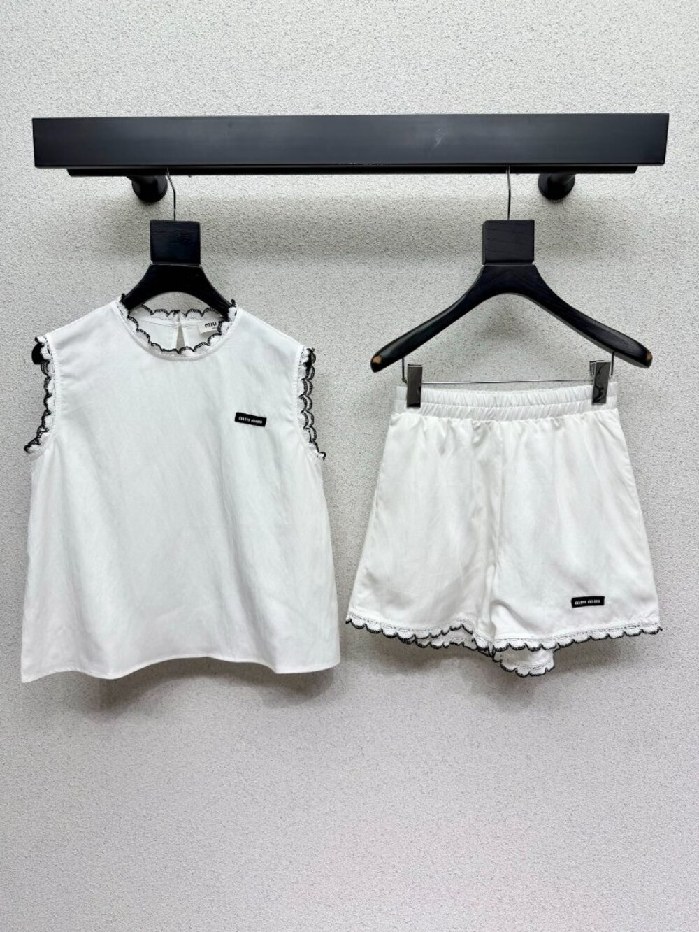 Miu Miu Lace-Trimmed White Two-Piece Set ✨